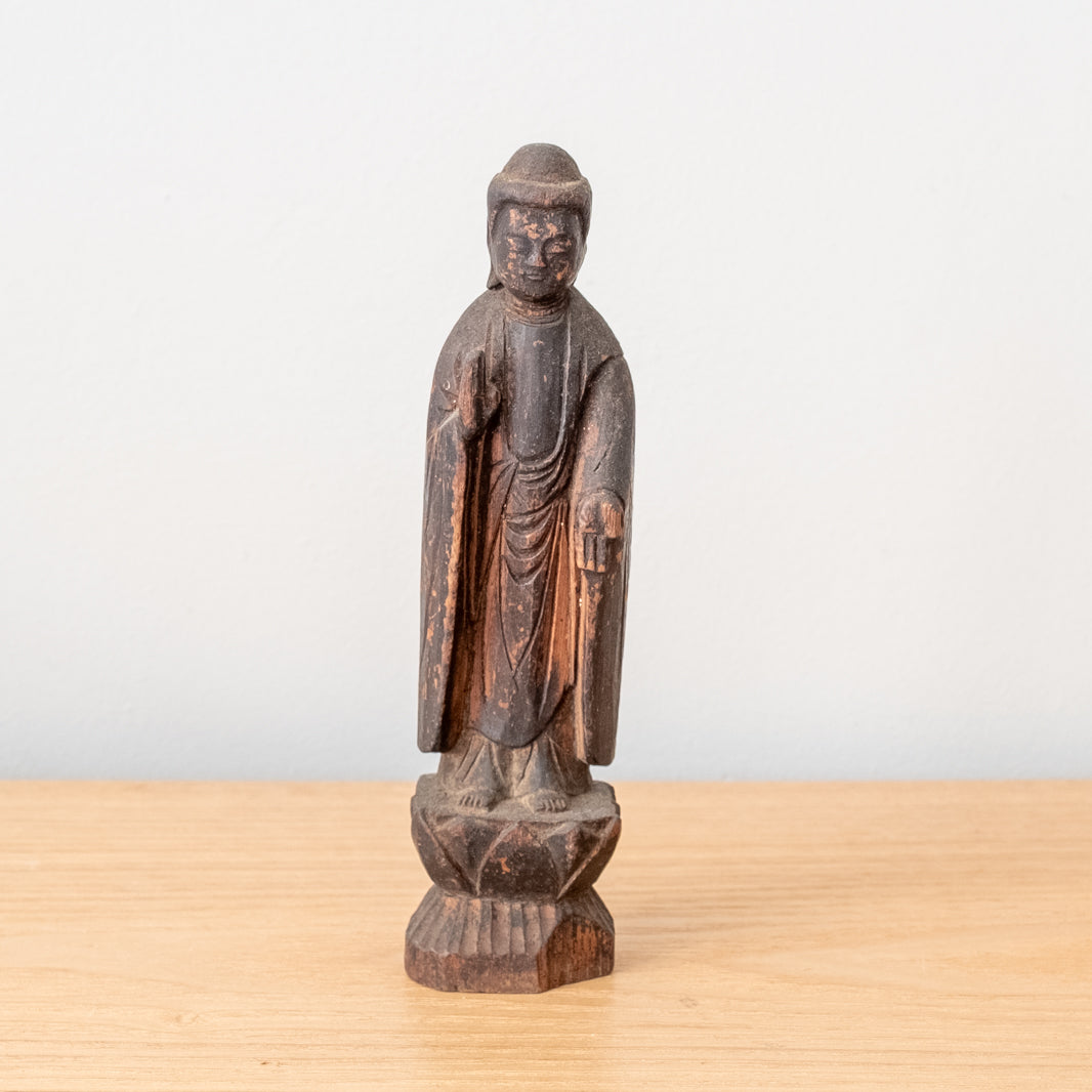 Antique Carved wooden buddha, Japan