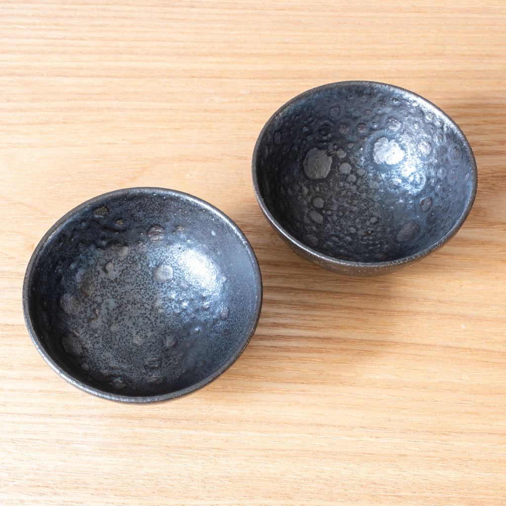 Metllic glaze Sake Cups, handmade in Japan