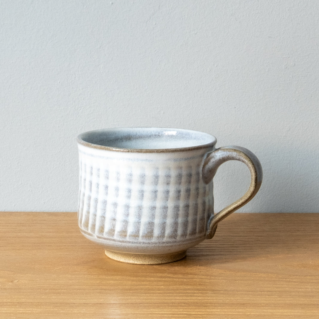 Handmade Japanese mugs, rice ash glaze