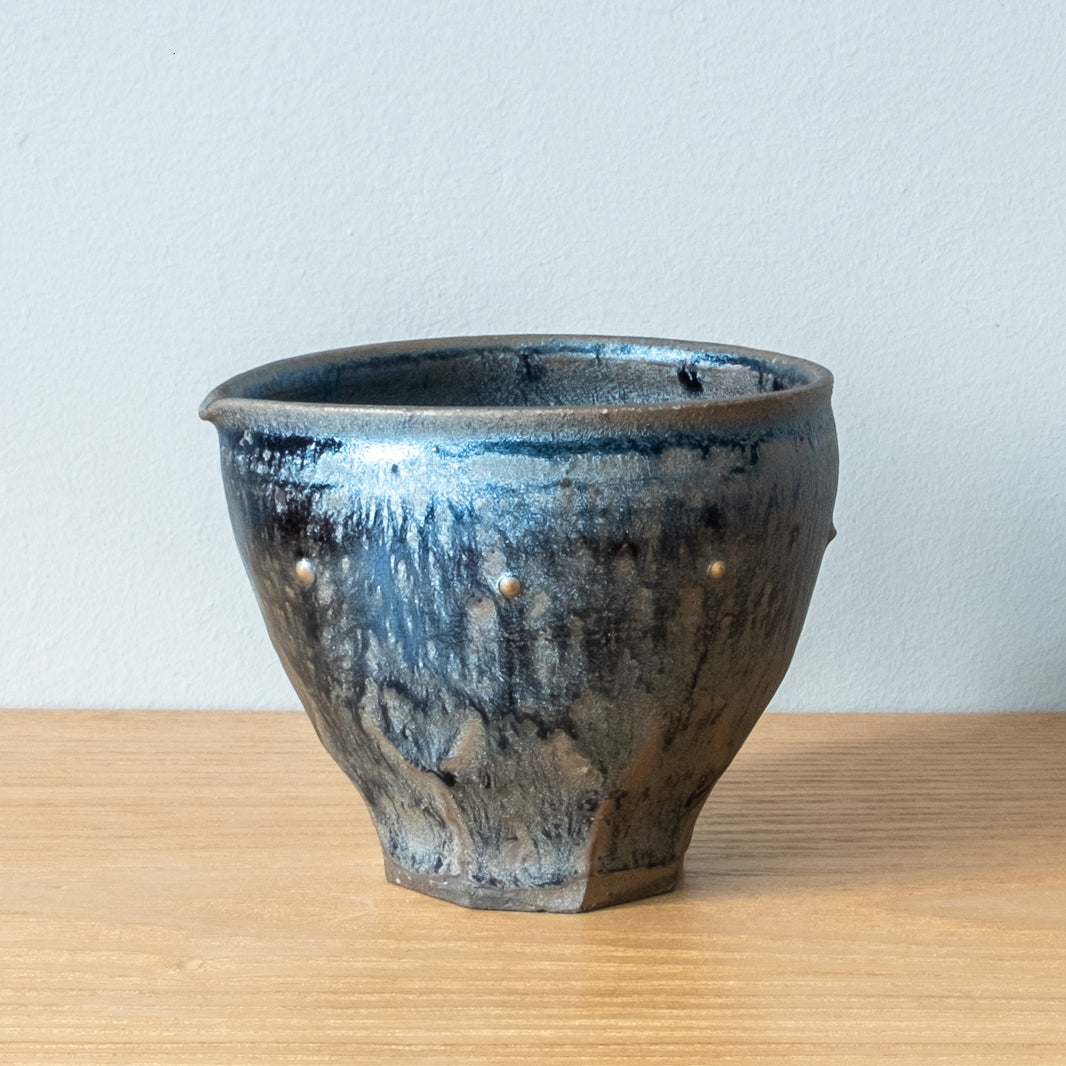 Japanese irridescent blue sake pourer