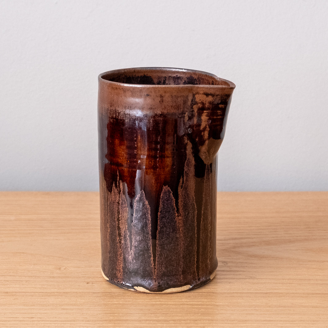 Tall, cylindrical katakuchi or pourer, hand made in Japan