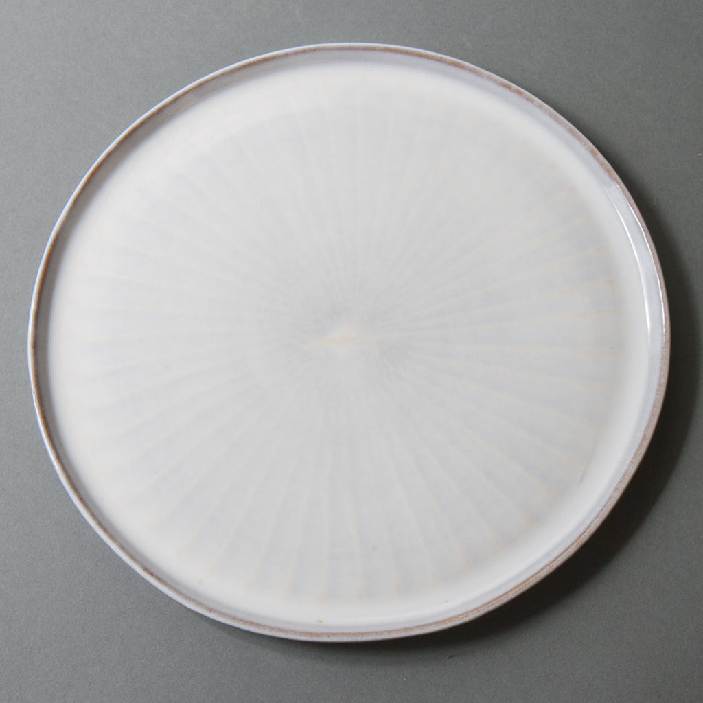 White Hakeme Plate - Handmade in Japan - Top