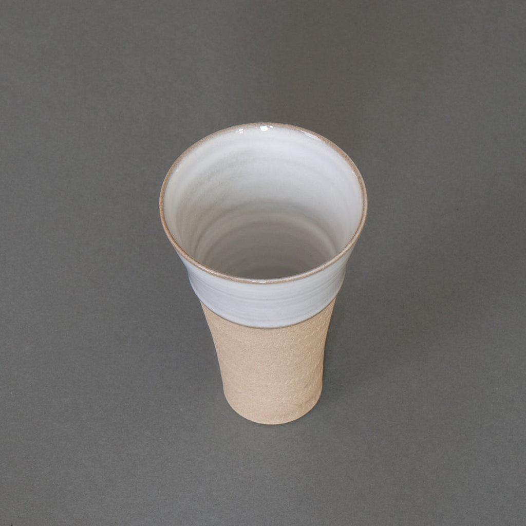 Keishugama White Teacup Handmade in Japan - Top