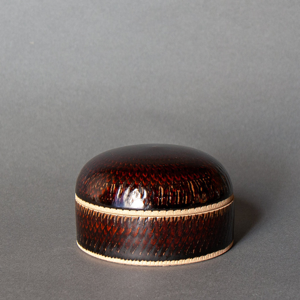 Hand-made Chattered Trinket Jar