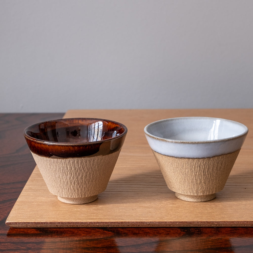 Half Glazed Sake Guinomi / Choko Cups