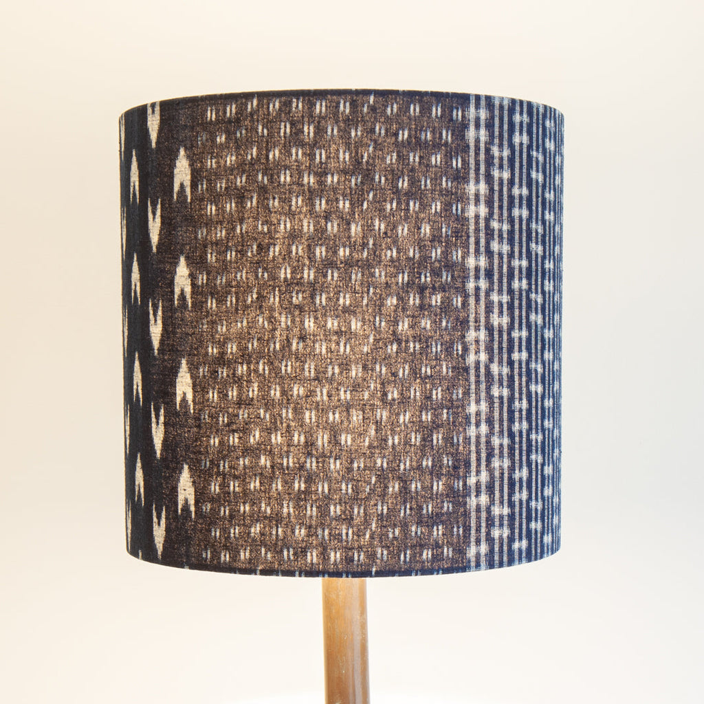 Japanese geometric pattern kimono lampshades