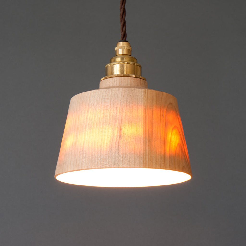 Choku Handmade Japanese Lacquer lamp shade - quarter lit