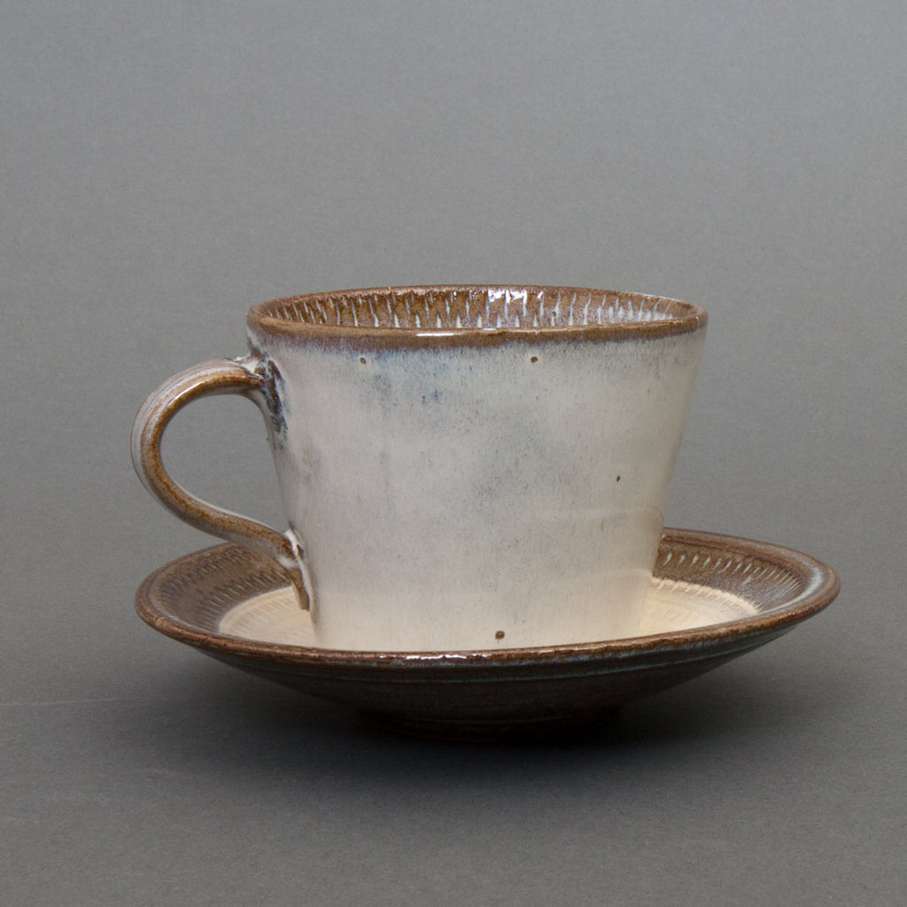 Mentori Saucer and Cup Handmade in Japan - Straight