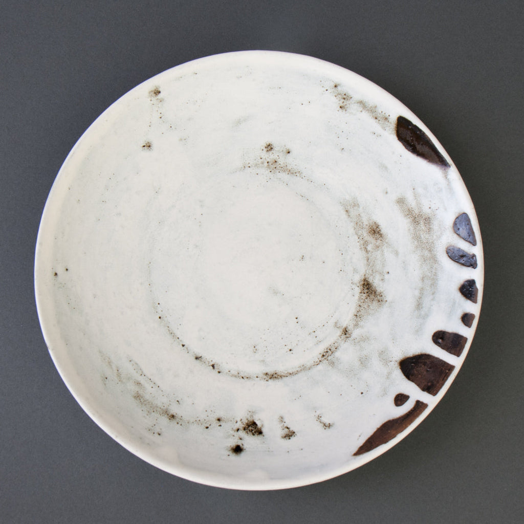 Donten Drip Japanese Stoneware Pasta Plate - Top