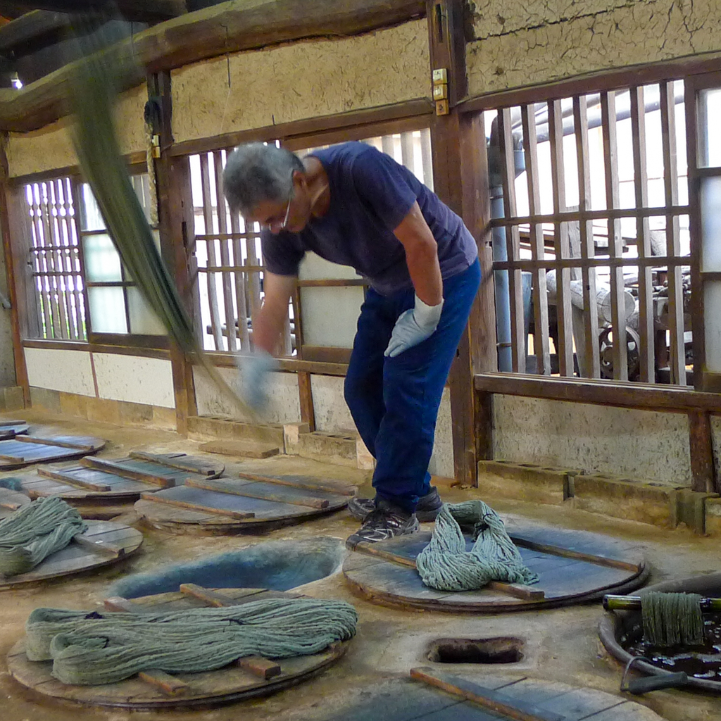 Traditional Natural indigo weaving from Japan