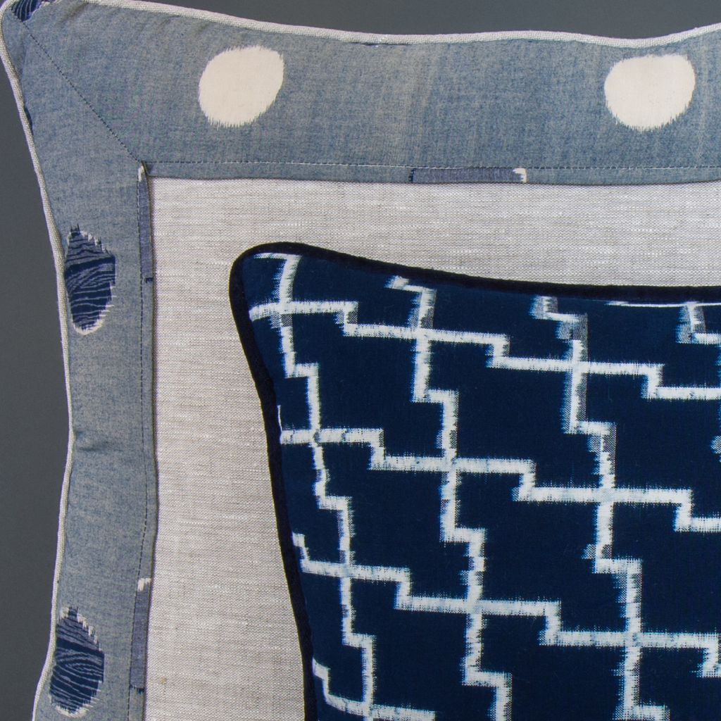 Japanese hand woven indigo cushions