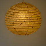 45cm diameter handmade kozo washi paper lampshade, illuminated