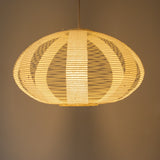Open Skashi style Handmade Japanese paper lampshade, 46cm, elliptical, illuminated