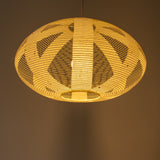Open Skashi style Handmade Japanese paper lampshade, 46cm, oval, illuminated