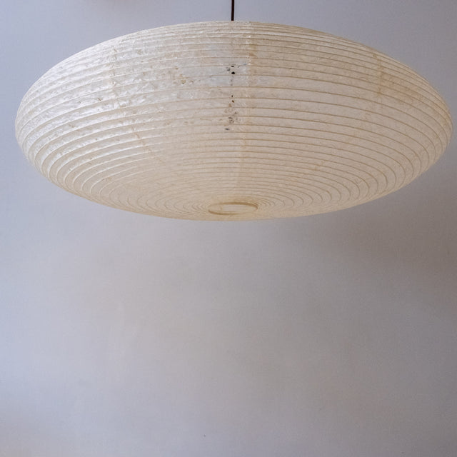 90cm diameter, large oval paper lampshade, handmade in Japan from Hemp (Asaraku) paper, which has large random holes in it