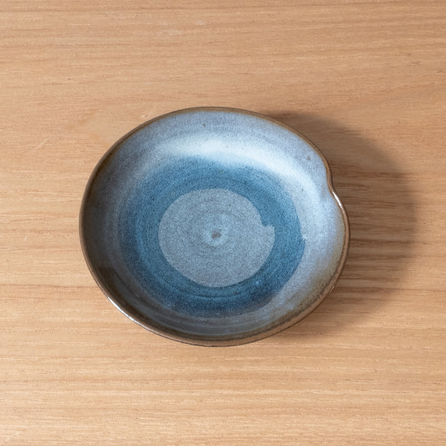 Handemade Japanese soy sauce plate or side plate from the Takatori Kiln in Southwest Japan