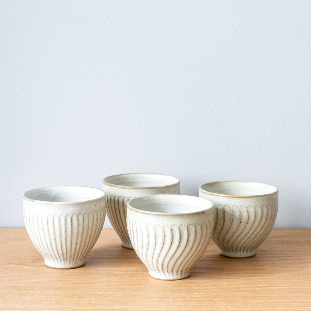 Hand-carved Japanese sake or tea cups