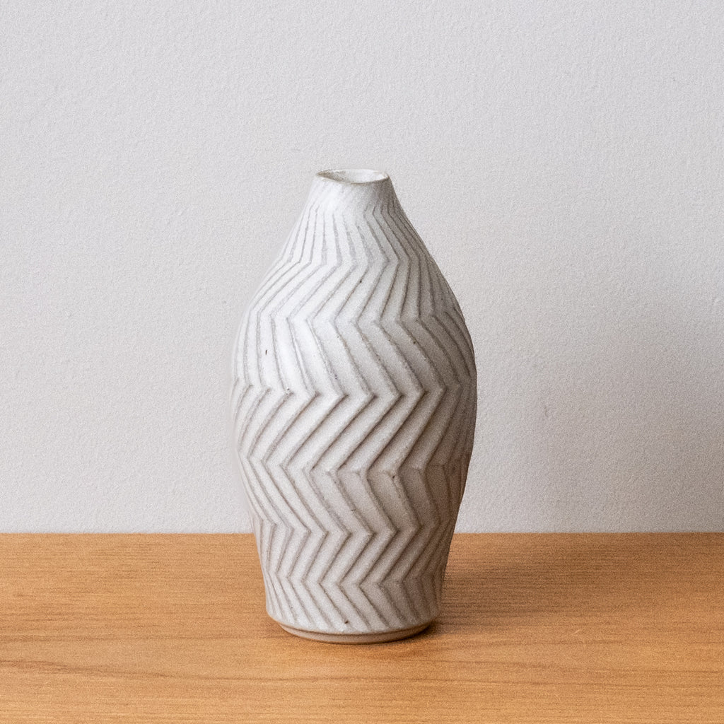 Hand-made in Japan, Stoneware White Vase