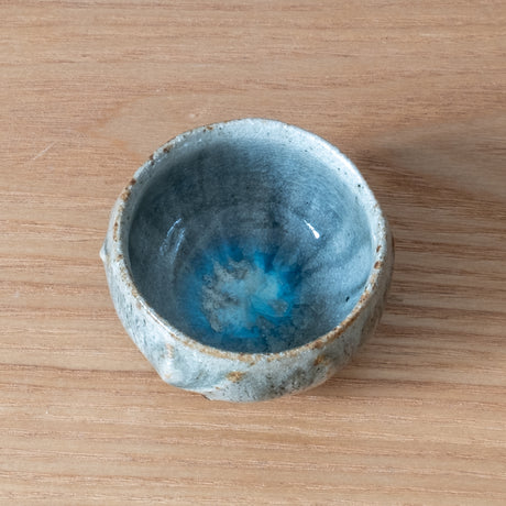Rounded Sculpted Oak Ash Glaze Guinomi