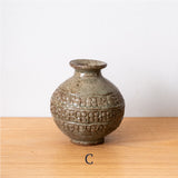 Cross Hatch Stoneware Vase