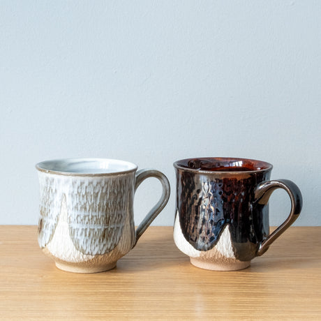 Handmade Jpanese mingei mugs with handles