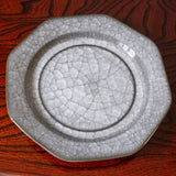 Octagonal Grey Crackle Plate