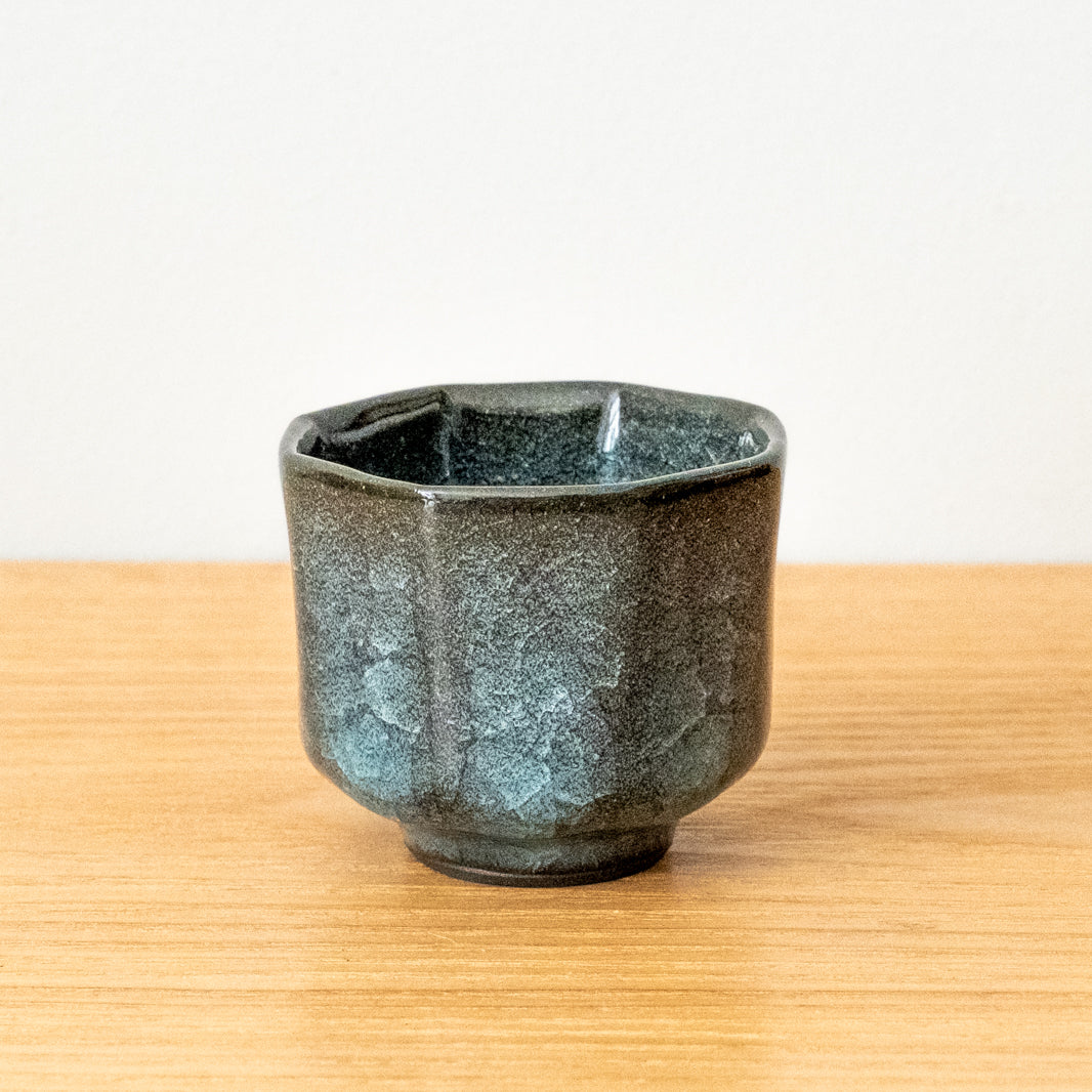 Octagonal Sake Cup, Crackle Glaze from Kobo Daidai, Japan