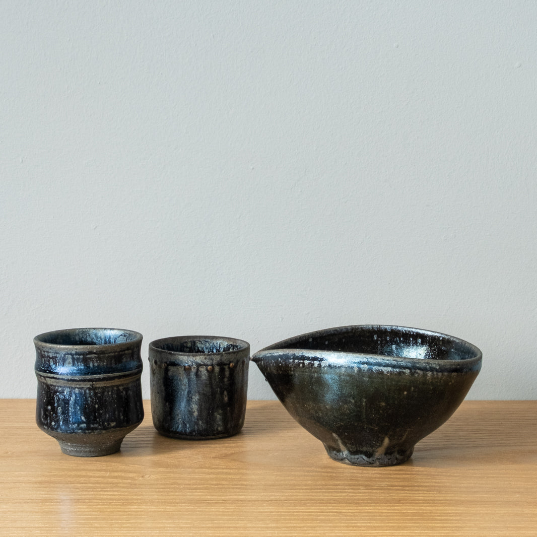 Handmade Midnight Blue Japanese sake pourers