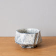 Handmade Japanese sake cup with crackle kohiki glaze