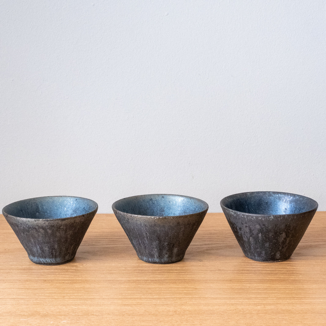 Conical sake cups, handmade in Japan