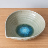 Handmade Japanese citrus ash glaze large bowl
