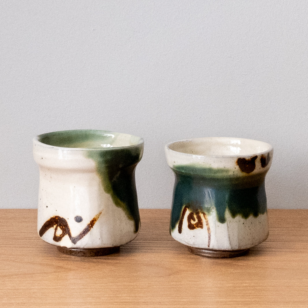 Handmade wood-fired Japanese teacups