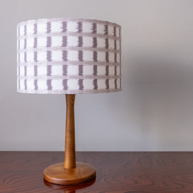 Japanese woven kasuri lampshade, white and lilac