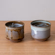 Piar of larger bamboo shaped Guinomi sake cups