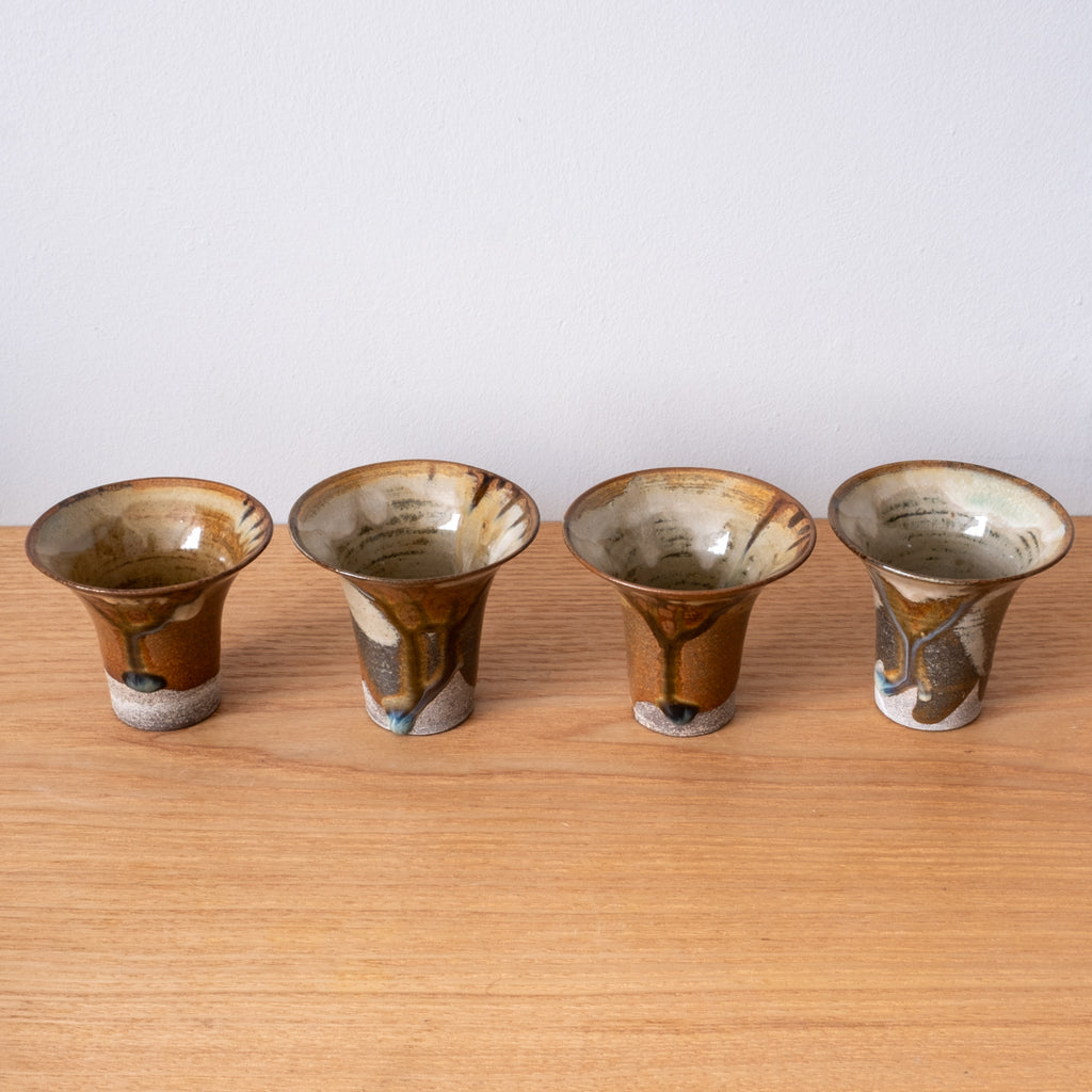 Beautiful Hand-thrown and glazed sophisticated sake choko cups