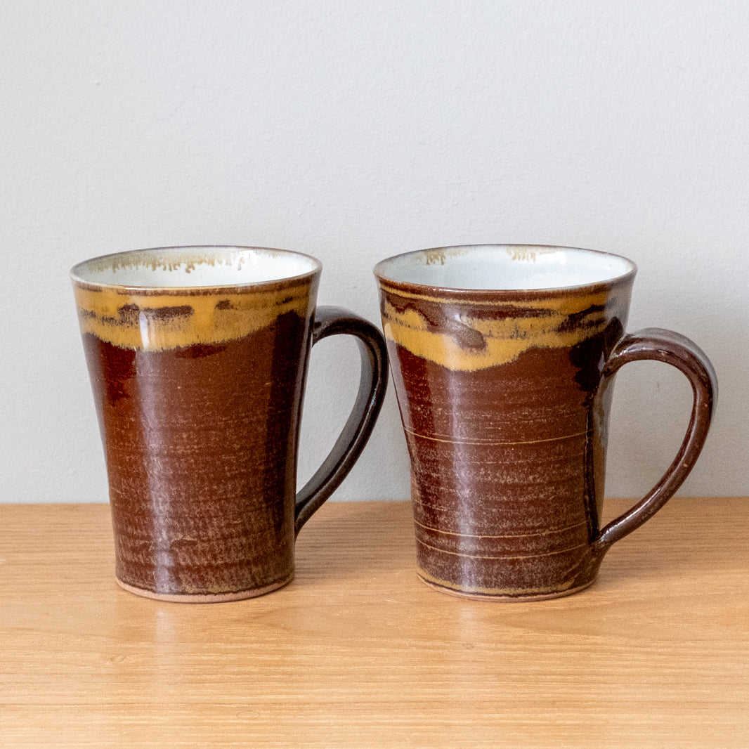 Handmade Japanese Stoneware mugs, with handle