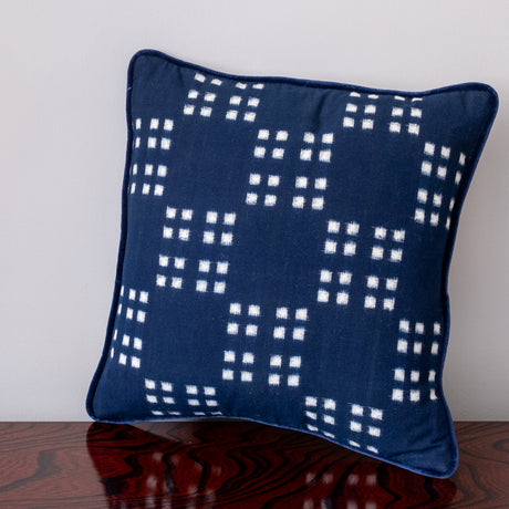 Four Squares Indigo Cushion