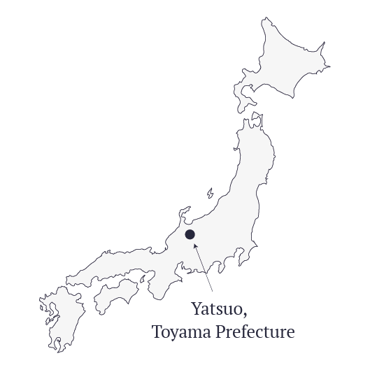 Map of Yatsuo Town in Toyama Prefecture, home of Keijusha Paper Company