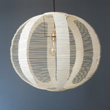 45cm diameter Kozo (Cream) Skashi Japanese handmade paper lamp shade - straight view