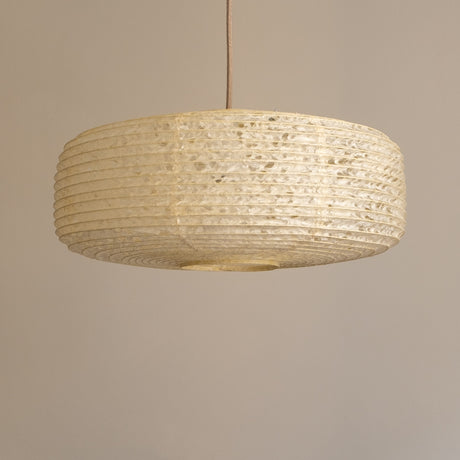 45cm daifuku (rectangular profile) hemp or Asaraku Japanese paper lampshade, side view