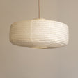 "Daifuku" shaped rectangular profile paper lampshade, Unryu paper, Handmade in Japan. side view unlit 