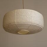 "Daifuku" shaped rectangular profile paper lampshade, Unryu paper, Handmade in Japan. up view unlit 
