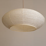53cm diameter Handmade Oval Japanese Paper Shade, Unryu Paper, Upward View, Unlit