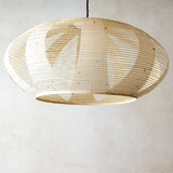 53cm White Oval Skashi Japanese paper lamp shade - view from underneath