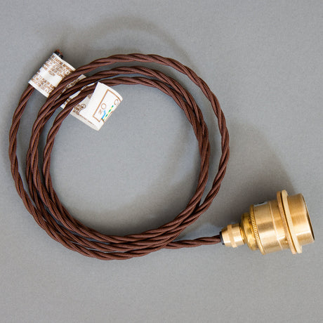 Brass lampholder with twisted cable