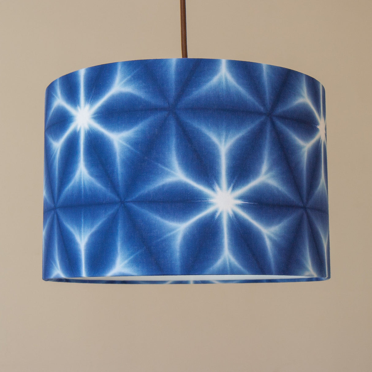 Indigo Itajime Shibori Lampshades