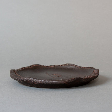 Handmade Japanese Beeswax Lacquer Coaster - Angle