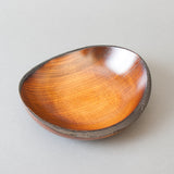 Small Japanese handmade lacquer fruit bowl - side