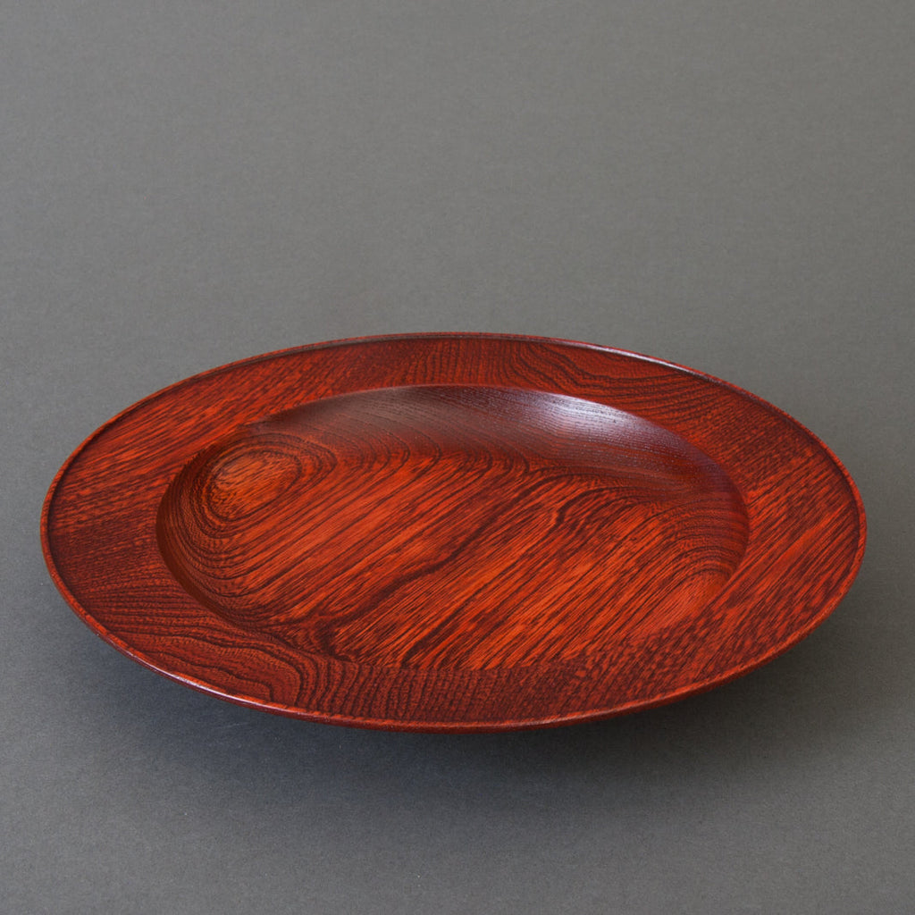 Japanese handmade red lacquered pasta bowl - side