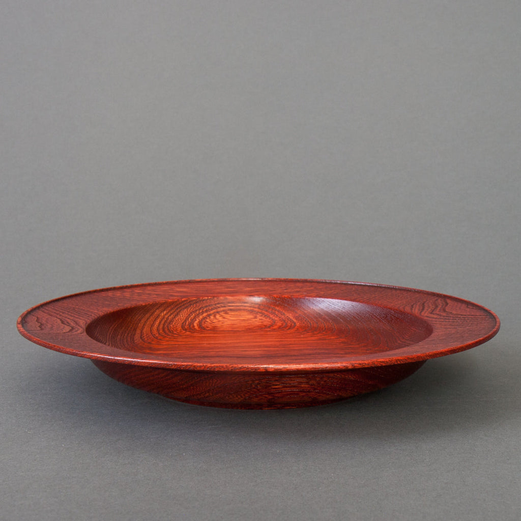 Japanese handmade red lacquered pasta bowl - straight